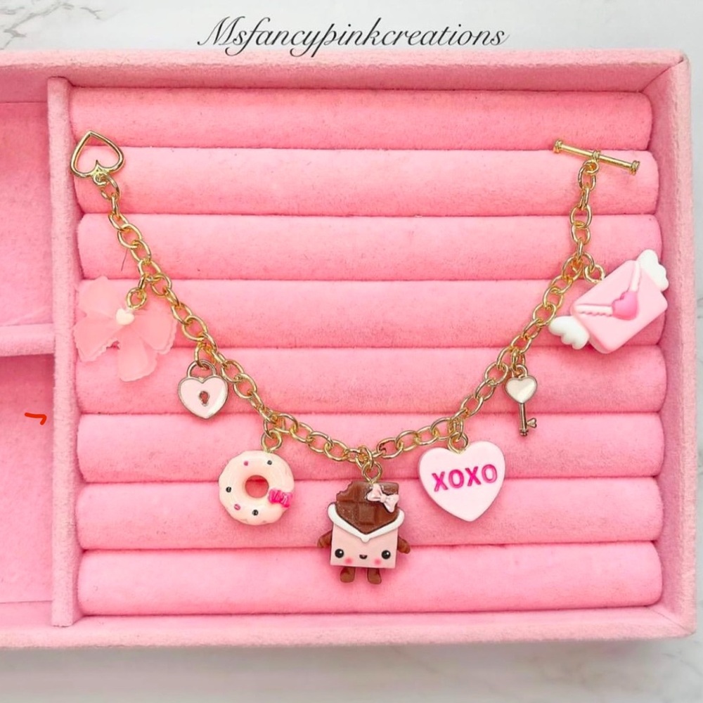 Chocolate Cutie Gold Plated Charm Bracelet